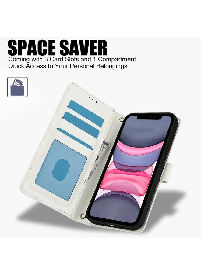 Zaboon Case For iPhone 11 Skin Feel Pure Color Card Slots Leather Phone Case with Dual Lanyard - Image 2