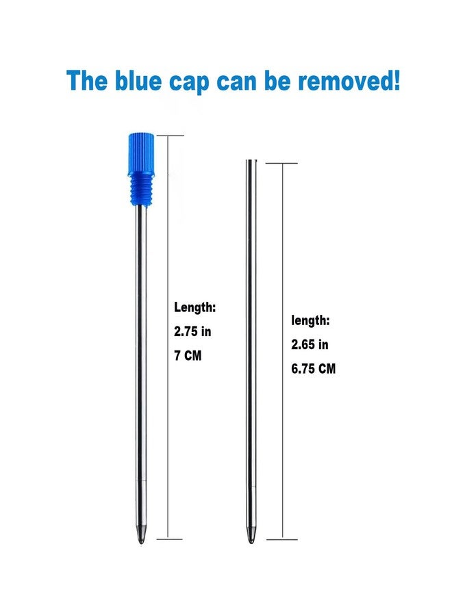 MengRan Mini D1 Ballpoint Ink Pen Refills for Twist Pens, Compatible with Swarovski Pen Refills (Blue Ink,Pack of 10) - Image 2