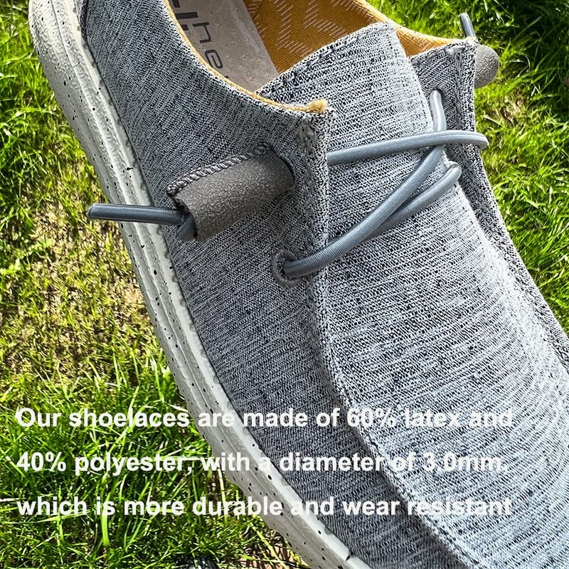 Horsdo 2-Pair Shoelaces Strings Replacement Laces for Hey Dude Shoes (Grey) - Image 3