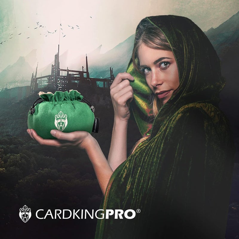 CARDKINGPRO Immense Dice Bags with Pockets - Green - Capacity 150+ Dice - Great Organizer for Dice Hoarders, Perfect for Dungeons and Dragons [Patented Design] - Image 4
