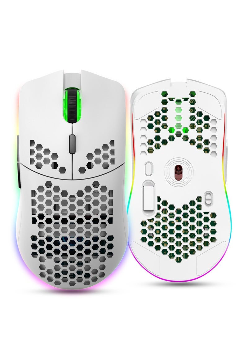 HXSJ - NEW HXSJ Wireless Gaming Keyboard 2000mAh Backlit Mini 61 Key With Bluetooth and 7 Keys Colorful Lighting Programmable Gaming Wireless Mouse - Image 1