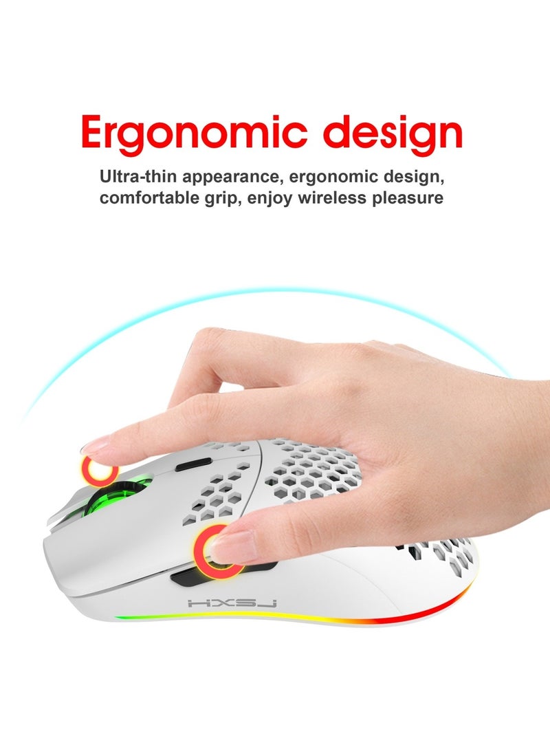 HXSJ - NEW HXSJ Wireless Gaming Keyboard 2000mAh Backlit Mini 61 Key With Bluetooth and 7 Keys Colorful Lighting Programmable Gaming Wireless Mouse - Image 1
