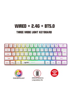 HXSJ NEW HXSJ Wireless Gaming Keyboard 2000mAh Backlit Mini 61 Key With Bluetooth and 7 Keys Colorful Lighting Programmable Gaming Wireless Mouse  - Image 4