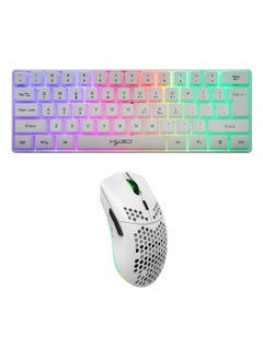 HXSJ NEW HXSJ Wireless Gaming Keyboard 2000mAh Backlit Mini 61 Key With Bluetooth and 7 Keys Colorful Lighting Programmable Gaming Wireless Mouse  - Image 1