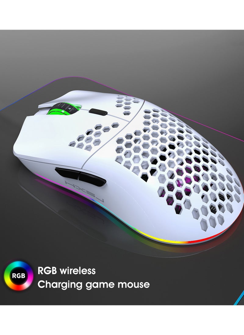 HXSJ - NEW HXSJ Wireless Gaming Keyboard 2000mAh Backlit Mini 61 Key With Bluetooth and 7 Keys Colorful Lighting Programmable Gaming Wireless Mouse - Image 1