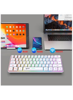 HXSJ NEW HXSJ Wireless Gaming Keyboard 2000mAh Backlit Mini 61 Key With Bluetooth and 7 Keys Colorful Lighting Programmable Gaming Wireless Mouse  - Image 2