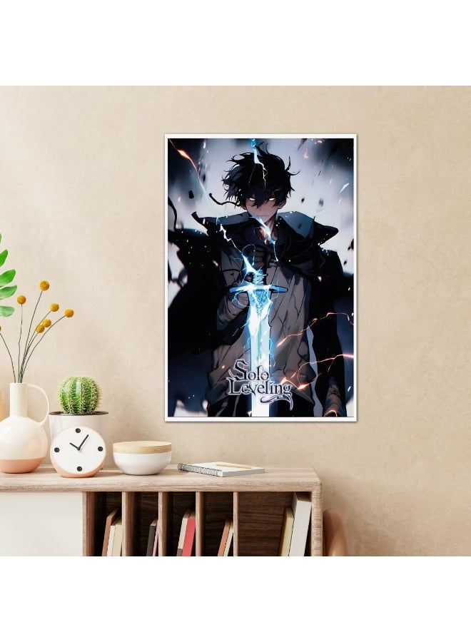 Emoda Home Trove Solo Leveling Poster Sung Jin Woo Wall Posters with Thick 300 GSM Matt Finish Paper (18inches x 12inches) - Image 2