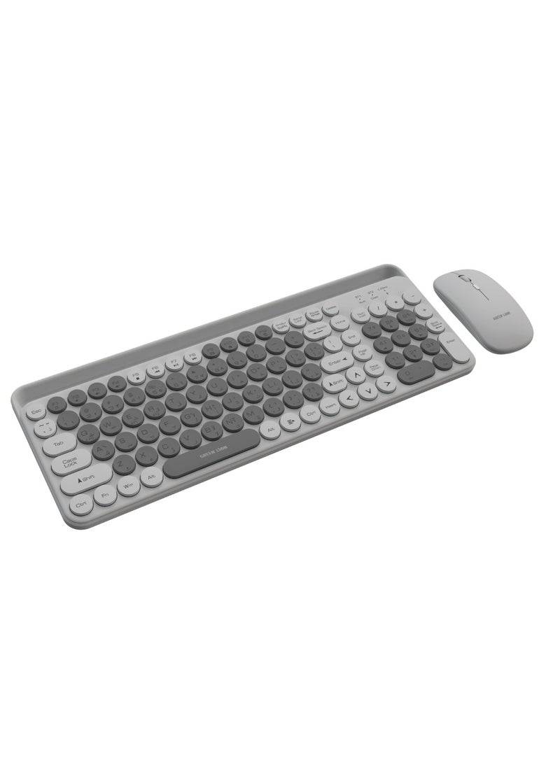 GREEN LION Wireless Duo Mouse and Keyboard Set / 1200DPI Mouse / Round Type Keyboard /Wireless Nano USB Receiver - Grey  - Image 2
