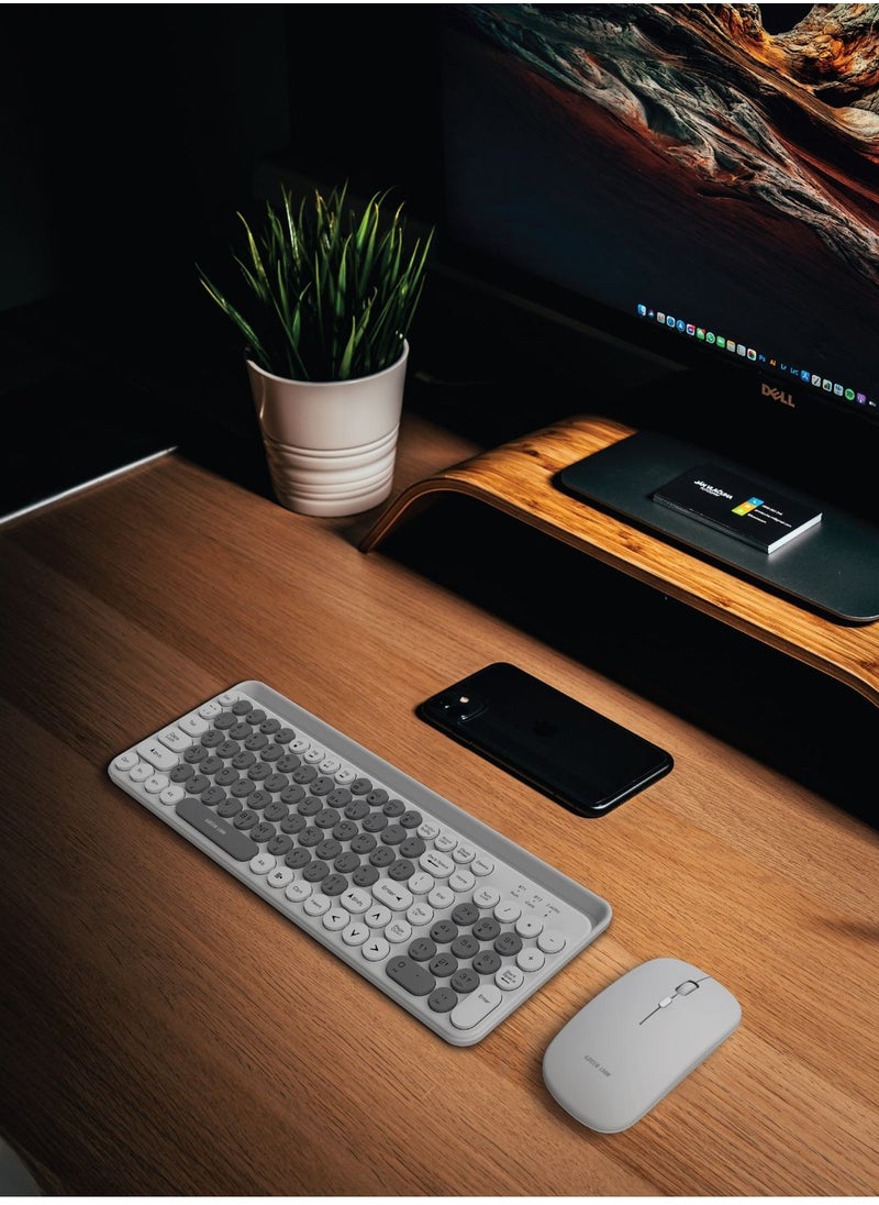 GREEN LION Wireless Duo Mouse and Keyboard Set / 1200DPI Mouse / Round Type Keyboard /Wireless Nano USB Receiver - Grey  - Image 3