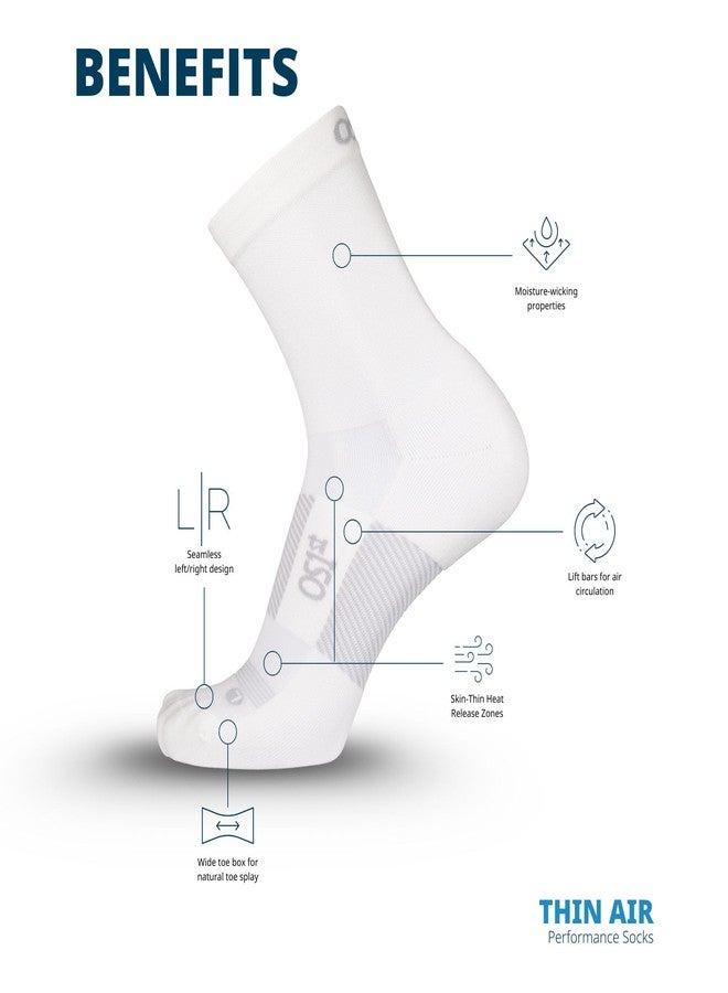 OS1st TA4 Thin Air 3/4 Length Running Socks with special ventilation feature for men & women, lightweight, and breathable design (US, Alpha, Large, Regular, Regular, White) - Image 4
