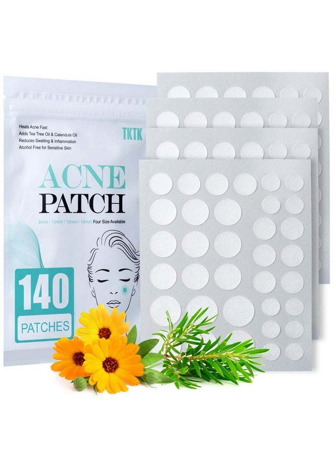 TKTK Acne Patch Pimple Patch 4 Sizes 140 Patches Acne Absorbing Cover Patch Hydrocolloid Invisible Acne Patches For Face Zit Patch Acne Dots Tea Tree Calendula Oil 1 Pack  - Image 1