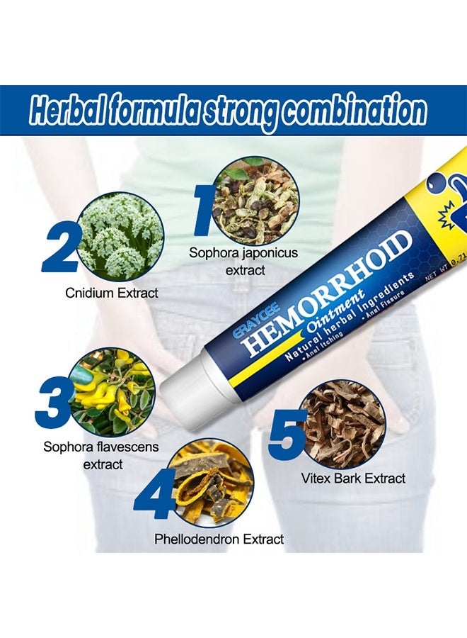 إيرايسي Hemorrhoid Ointment 20g, Itching Relief Herbal Hemorrhoid Ointment for Fissure, Alleviate Painful Burning, Itching, Discomfort, Hemorrhoid and Fissure Ointment - Image 2
