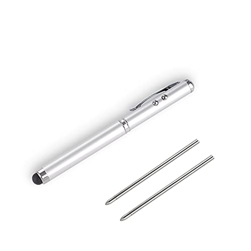 AIYIBEN Metal Multi-Function Pen, Touch Screen Stylus, Flashlight with White Light, Creative Christmas and Birthday Gifts (1 Silver) - Image 1
