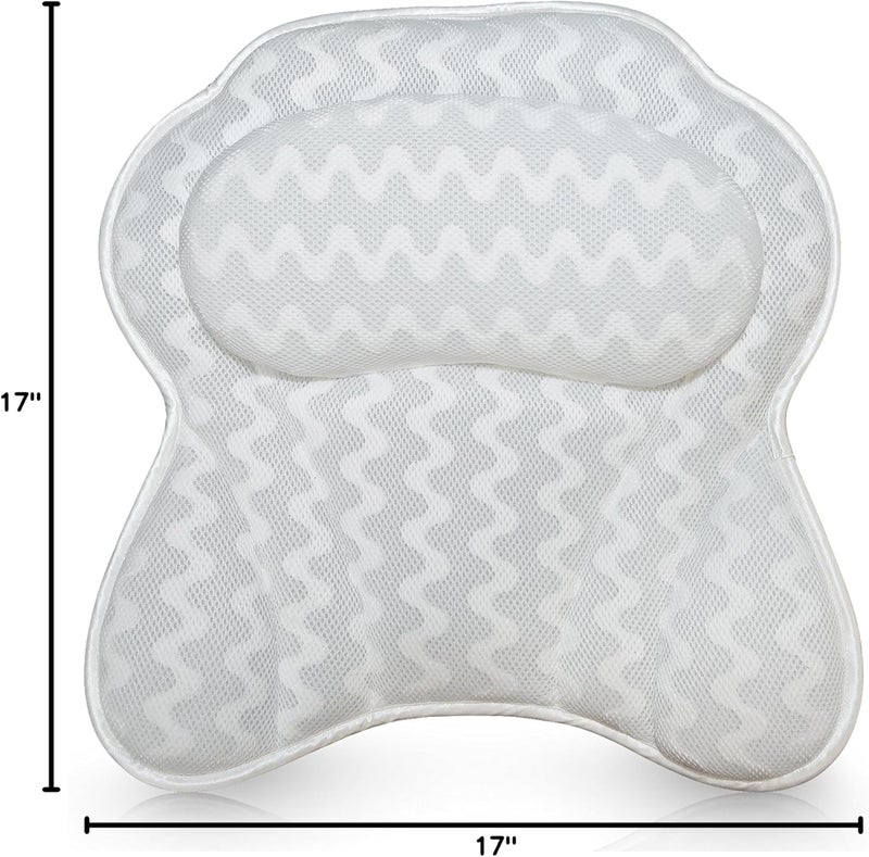 Bath Haven Bath Pillow Bathtub Pillow Back Neck Support Pillow, Spa Cushion for Tub, Relaxing Headrest Bath Pillow, Portable Washable Bathtub Accessories with 3D Air Mesh Thick Soft Bath Pillow (Deluxe) - Image 3