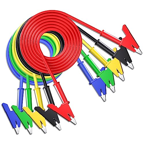 Goupchn 5PCS Alligator Clips Test Leads Dual Ended Crocodile Wire Cable with Insulators Clips Test Flexible Copper Cable for Electrical Testing 3.3ft/1m - Image 1