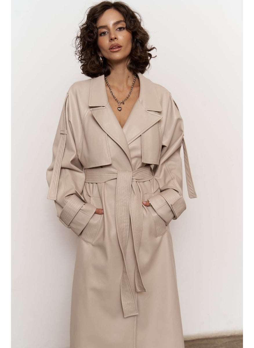 Layton Beige Leather Trench Coat - pzsku/Z5253FA37CEDA7EA2523AZ/45/_/1741093305/a868fc26-35a6-4654-911b-faedf2de8221