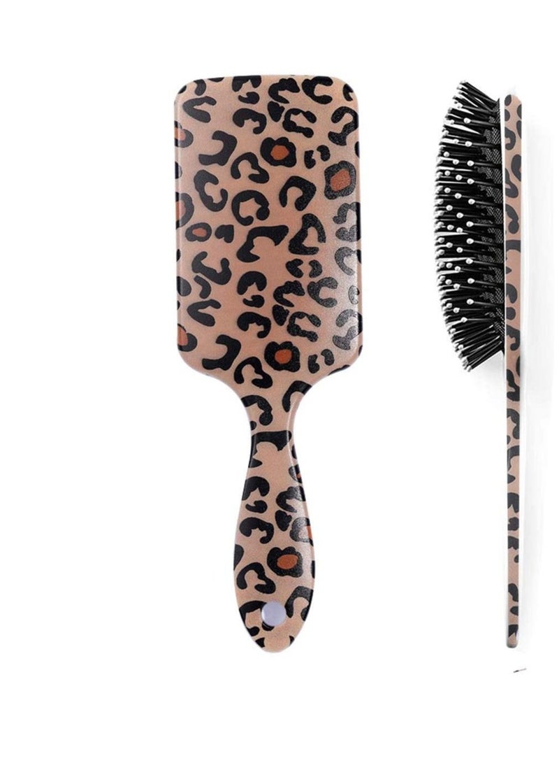 Y&D Leopard Print Hair Brushes, Detangling Brush Anti Static Massage Comb For All Types Wavy Curly Thick Long Short Wet And Dry - Image 1
