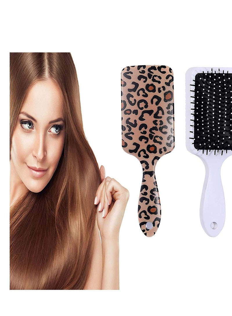 Y&D Leopard Print Hair Brushes, Detangling Brush Anti Static Massage Comb For All Types Wavy Curly Thick Long Short Wet And Dry - Image 4