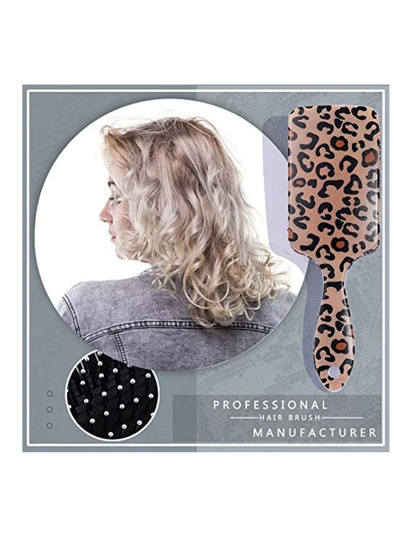 Y&D Leopard Print Hair Brushes, Detangling Brush Anti Static Massage Comb For All Types Wavy Curly Thick Long Short Wet And Dry - Image 5