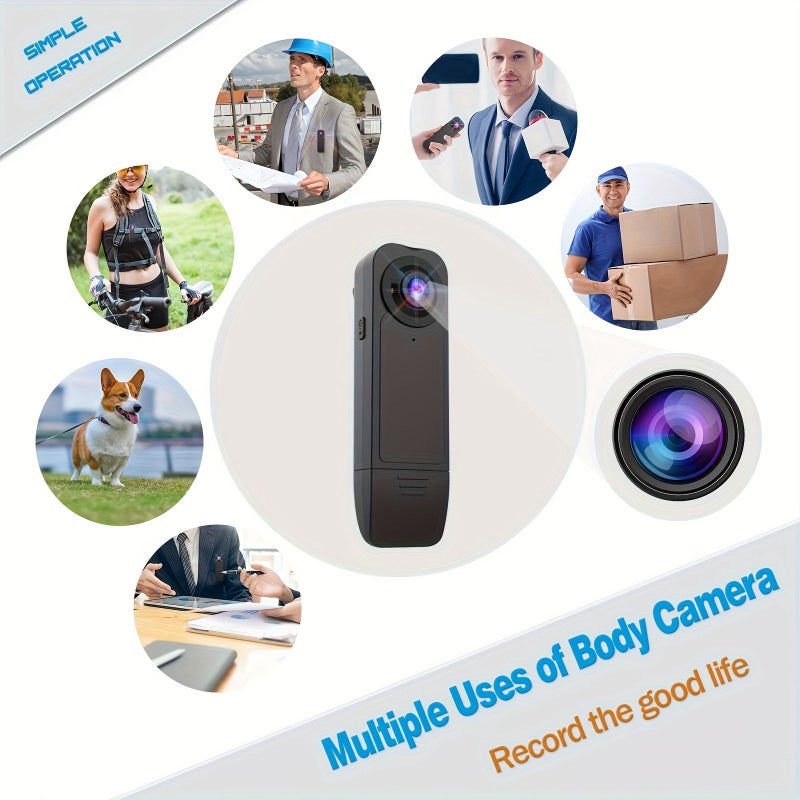BLACK 1080P Full HD Video Camera 64GB Storage Card Motion Detection Night Vision Portable Camcorder for Meetings Travel Sports Cycling Transportation - Image 3