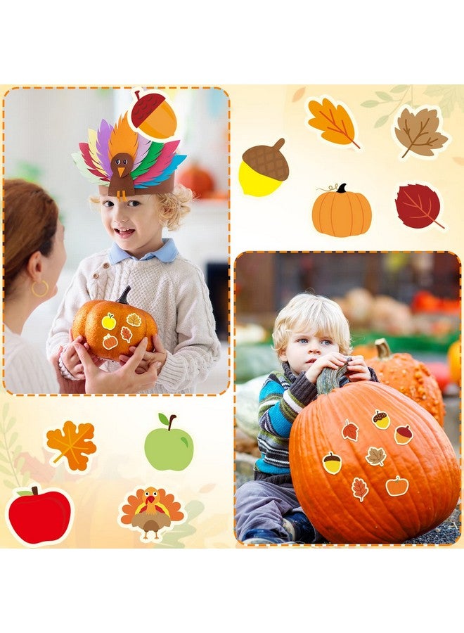 Spiareal 480 Pcs Fall Stickers For Kids Thanksgiving Autumn Sticker Pumpkin Maple Leaves Sticker Turkey Acorn Apple Elm Leaves Shape Stickers For Fall Thanksgiving Harvest Theme Party Classroom Decor  - Image 5