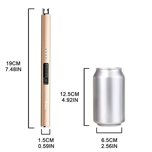 SUPRUS Electric Lighter Arc Windproof Flameless USB Rechargeable Lighter with Safety Lock for Candle BBQ Camping (Champagne Gold) - Image 5