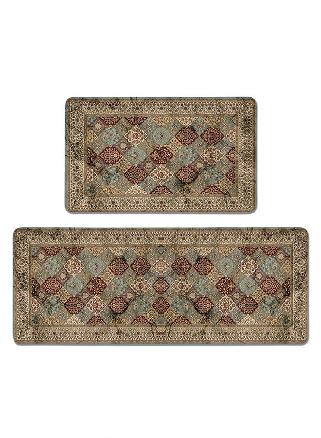 2 PCS Kitchen Floor Mats Rugs Set, Cushion Floor Carpet, Waterproof, Oil Resistant and Anti-Fatigue PU Standing Mat for Kitchen, Floor, Office, Sink, Laundry 45*75CM+45*120CM - Image 1