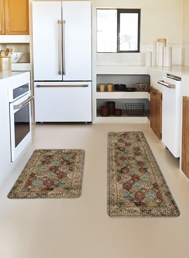2 PCS Kitchen Floor Mats Rugs Set, Cushion Floor Carpet, Waterproof, Oil Resistant and Anti-Fatigue PU Standing Mat for Kitchen, Floor, Office, Sink, Laundry 45*75CM+45*120CM - Image 3