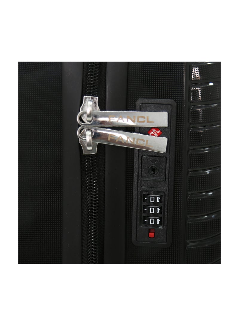 Fancl حقيبة سفر صلبة بعجلتين مقاس 20 بوصة مع منفذ شحن USB، باللون الأسود - Image 3