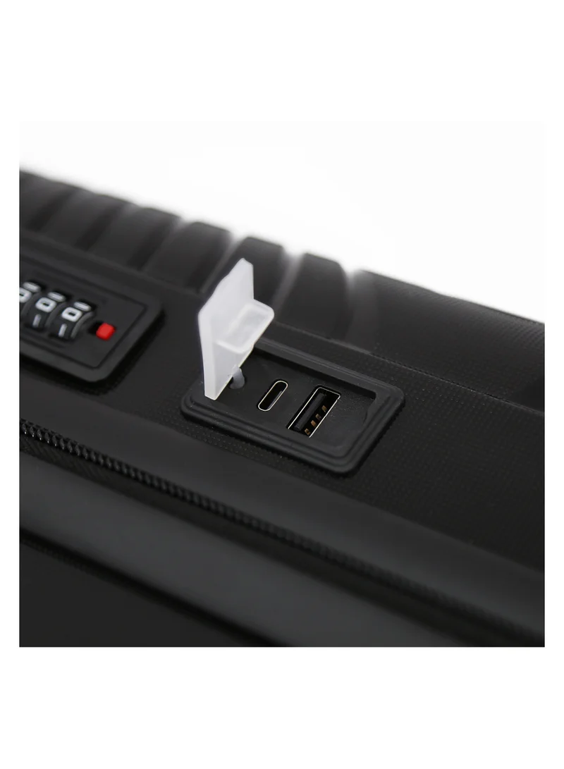 فانكل FANCL-Hardside 20 inch Carry On Luggage with USB Charging Port,Black