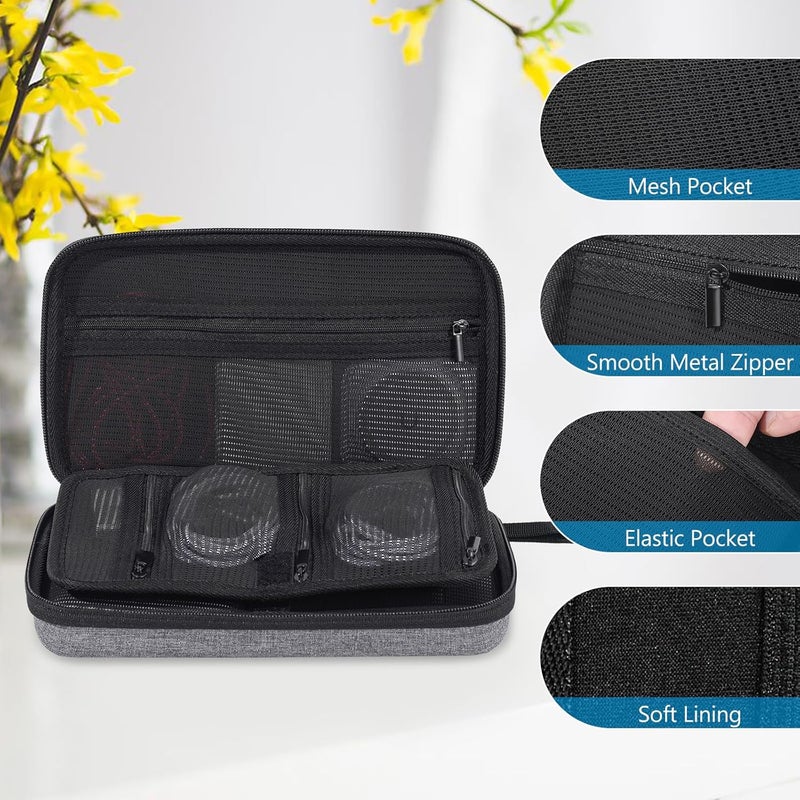 Procase Large Hard Travel Electronic Organizer Case for MacBook Power Adapter Chargers Cables Tech Organizer Hard Drive USB Flash Disk SD Card Portable Electronics Accessories Bag -Grey - Image 3