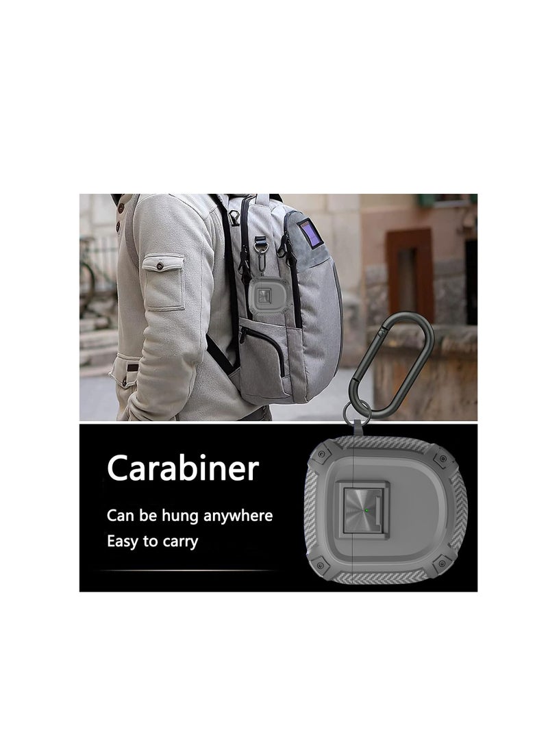 Case for Bose QuietComfort Earbuds II (2022), Ultra Earbuds (2023) Case, TPU Military Shell Protective Cover, Shockproof Protective Cover, with Keychain and Lanyard (Gray)