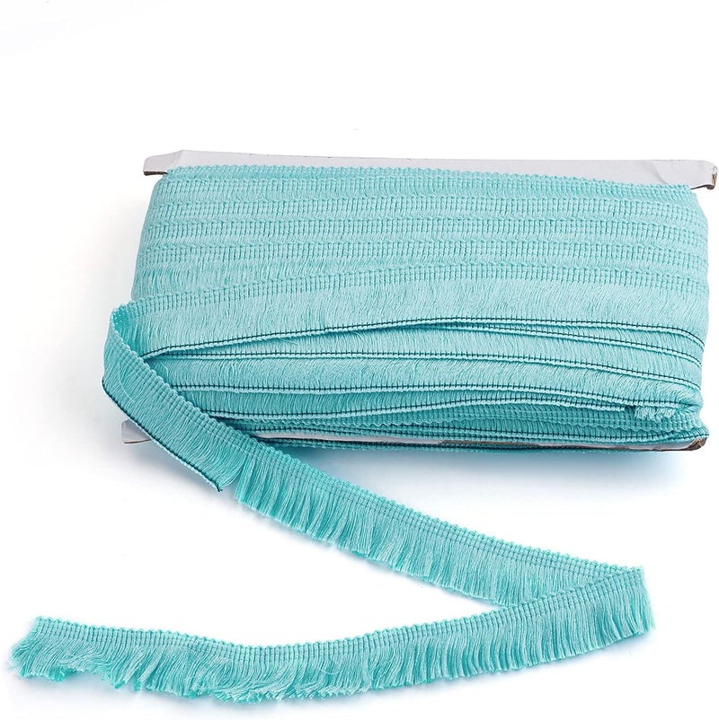 Mega Pet MegaPet Pale Turquoise Polyester Fringe Tassel Lace Trim 1 Inch x 82 Feet Chainette Fringe Fibre Trim for Sewing Quilting DIY Home Decoration - Image 1
