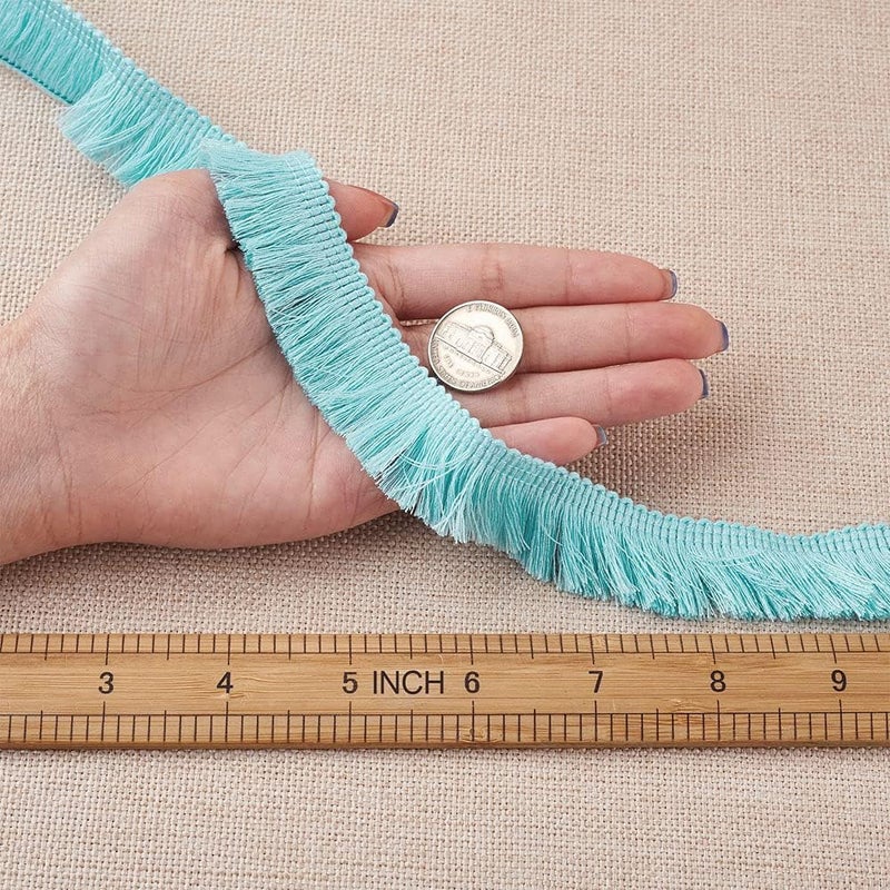 Mega Pet MegaPet Pale Turquoise Polyester Fringe Tassel Lace Trim 1 Inch x 82 Feet Chainette Fringe Fibre Trim for Sewing Quilting DIY Home Decoration - Image 3