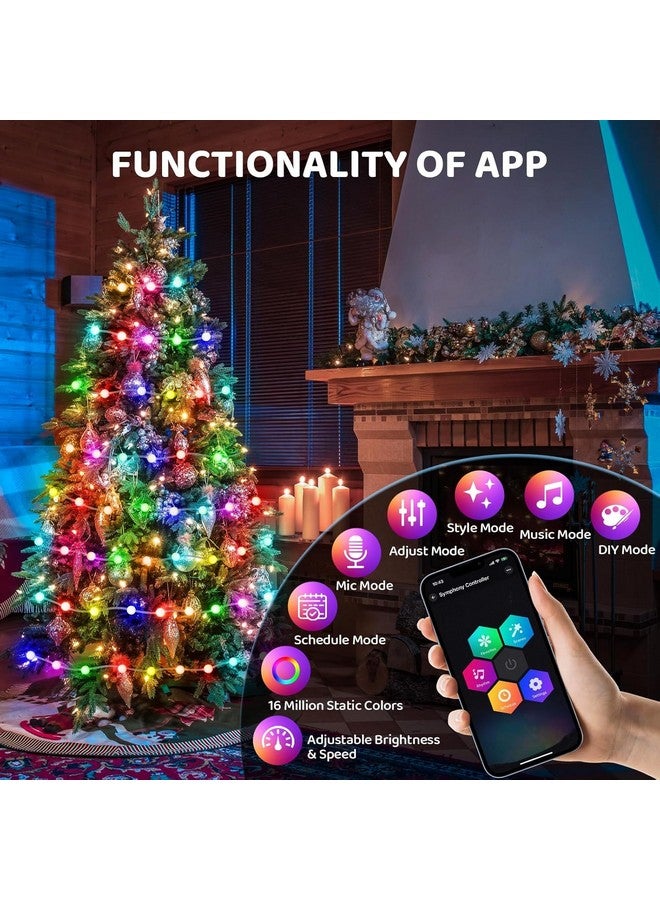 Gesto أضواء خيطية على شكل كرة Gesto 5V - أضواء LED ذكية متزامنة مع الموسيقى عبر USB مع تحكم عن بُعد وتطبيق، أضواء خيالية تتغير ألوانها RGB (5 متر، 33 LED، متعددة الألوان) - Image 4