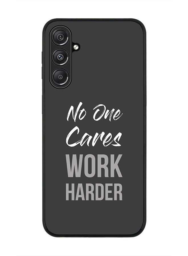 Stylizedd Rugged Black Edge case for Samsung Galaxy M34 5G, Custom Slim fit Flexible Anti Drop Thin Phone Case Cover - Work Harder - Image 1