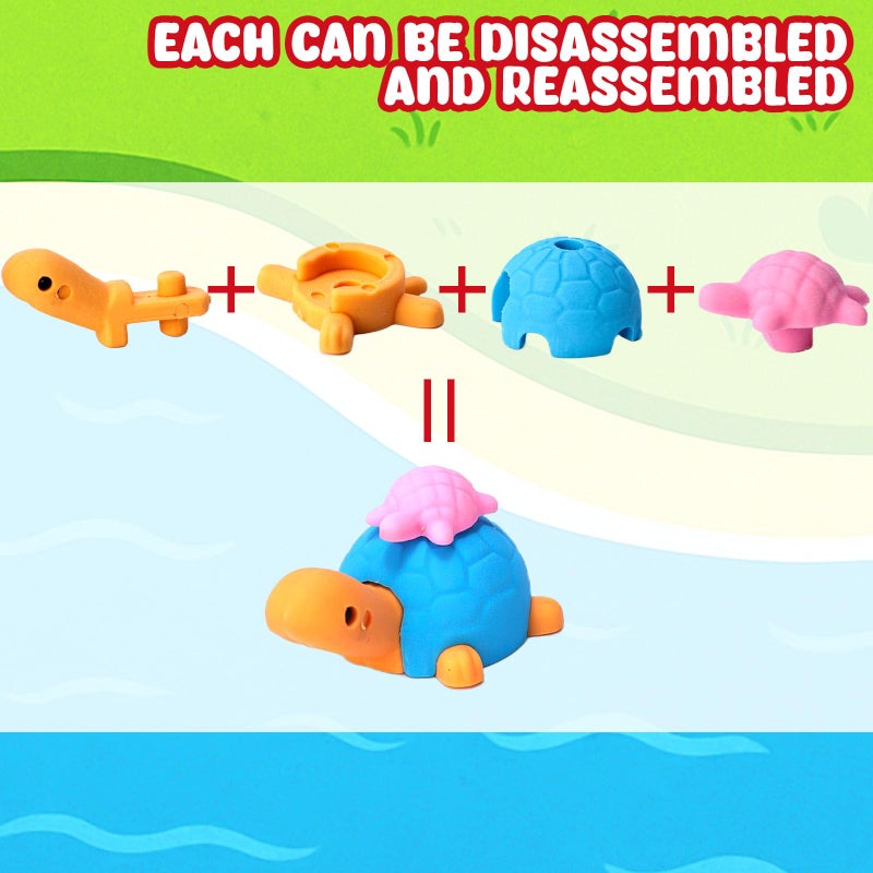 3 otters 50 Pack Animal Erasers for Kids, Desk Pets Classroom Prizes Treasure Box Toys Game Reward for School, Mini Fun Cute Erasers for Gag Gift Goodie Bag Stuffers Kids Party Favors - Image 3