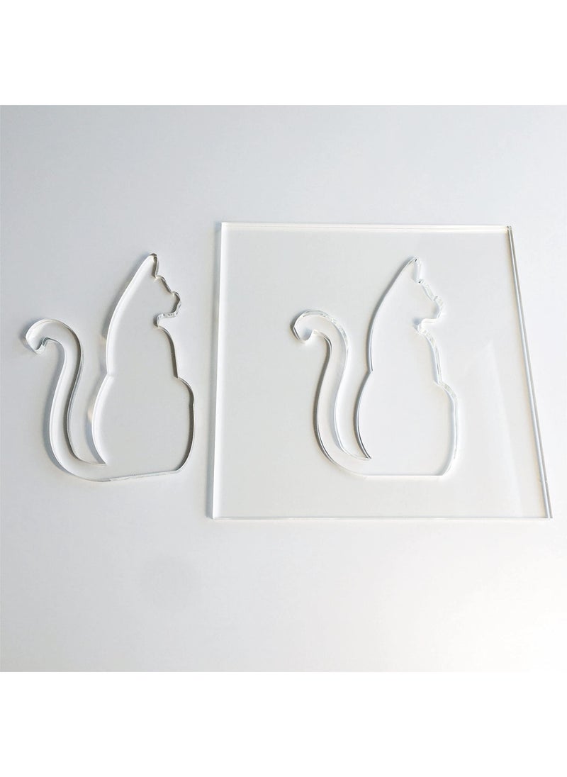 Phocaea Cat Template Clear Acrylic Template Woodworking Router Template 