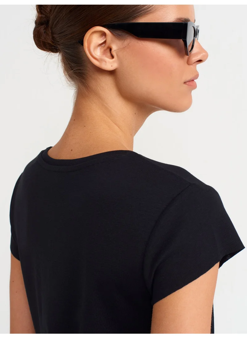 ديلفين Dilvin 30719 Crew Neck T-Shirt-Black
