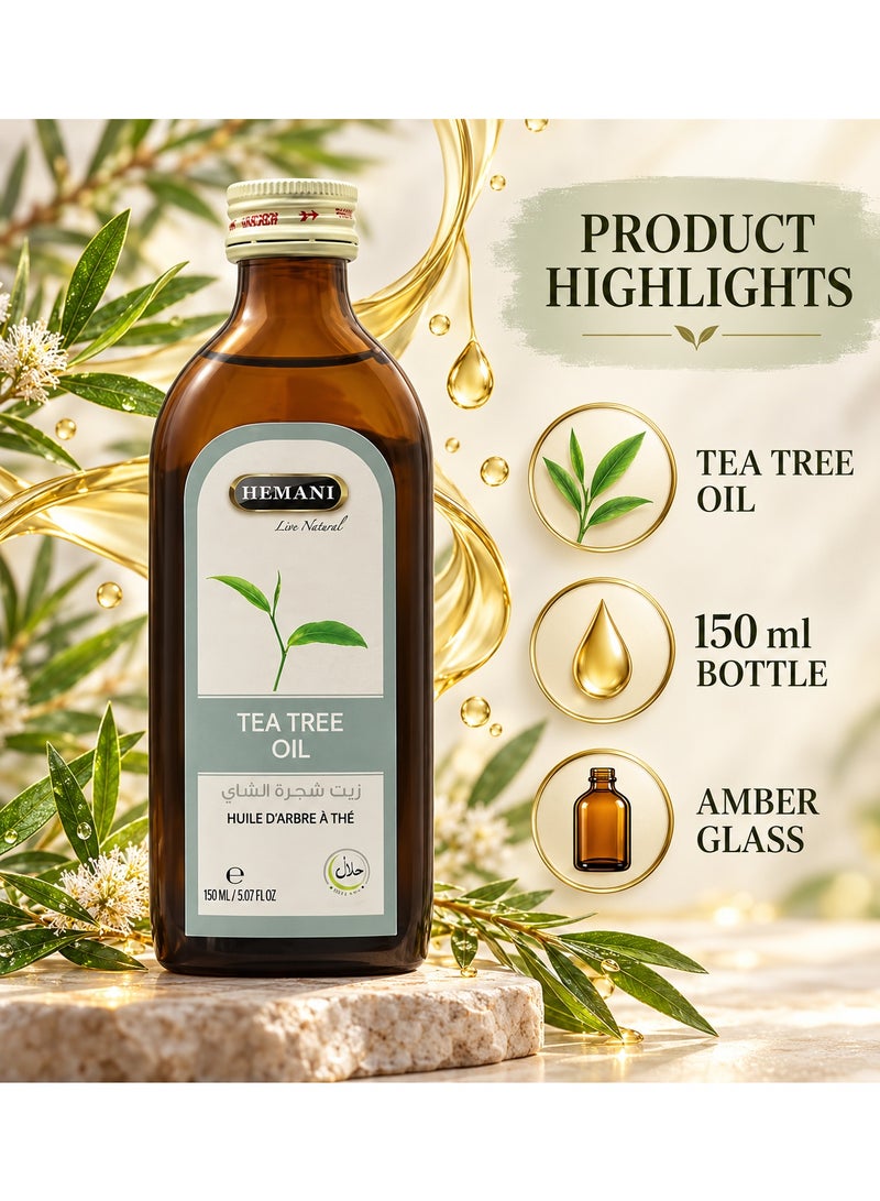 Hemani Natural Tea Tree Oil 150ml | Best Oil for Pimple Treatment, Scalp Health, Skin Glow & DIY Beauty - Image 4