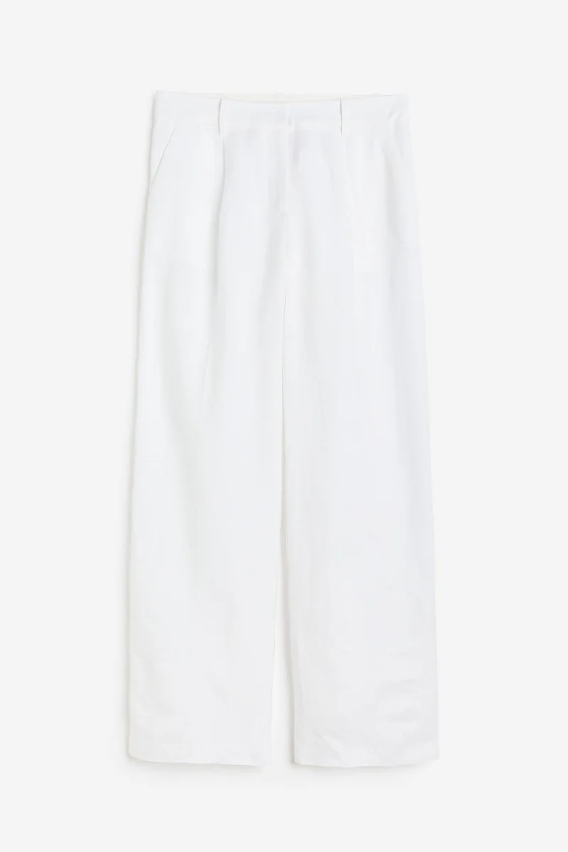 H&M Wide linen-blend trousers