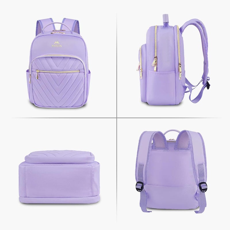 MATEIN Womens Backpack Purse, Fashion Cute Bowknot Mini Backpack Purse, Waterproof Stylish Multipurpose Design Casual Daily Travel Backpack Ladies Handbags, 2pcs Sets, Purple - Image 5