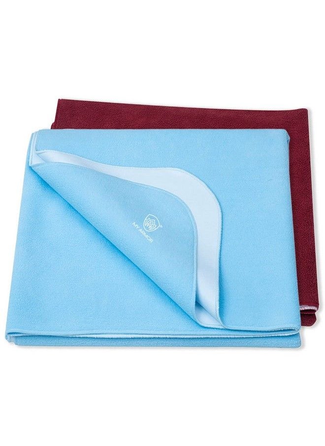 Baby Dry Sheet;Mattress Protector (Waterproof;Quick Drying;Extra Absorbent;Reusable) Pack Of 2 (Medium (70Cm X 100Cm) Maroon & Sky Blue) - pzsku/Z525489E2C9A6E2611481Z/45/_/1692274229/b696297b-c8f7-4a24-90ca-ad2dea559d7d