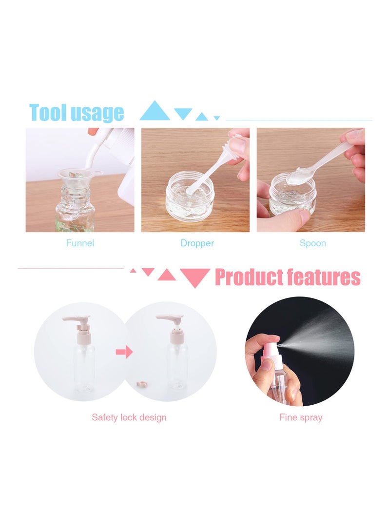 Travel Bottles for Toiletries 11 PCS Plastic Travel Size Refillable Containers for Liquid Shampoo Lotion Cream Dispenser Accessories Kit Leak Proof - Image 5