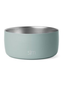 Stainless Steel Pet Water Bowl for Dogs & Cats | Insulated Stainless Steel Food Bowls for Dog Cat | No Tip No Slip BPA Free | Bentley Collection | Medium (4 Cups) | Sea Glass Sage