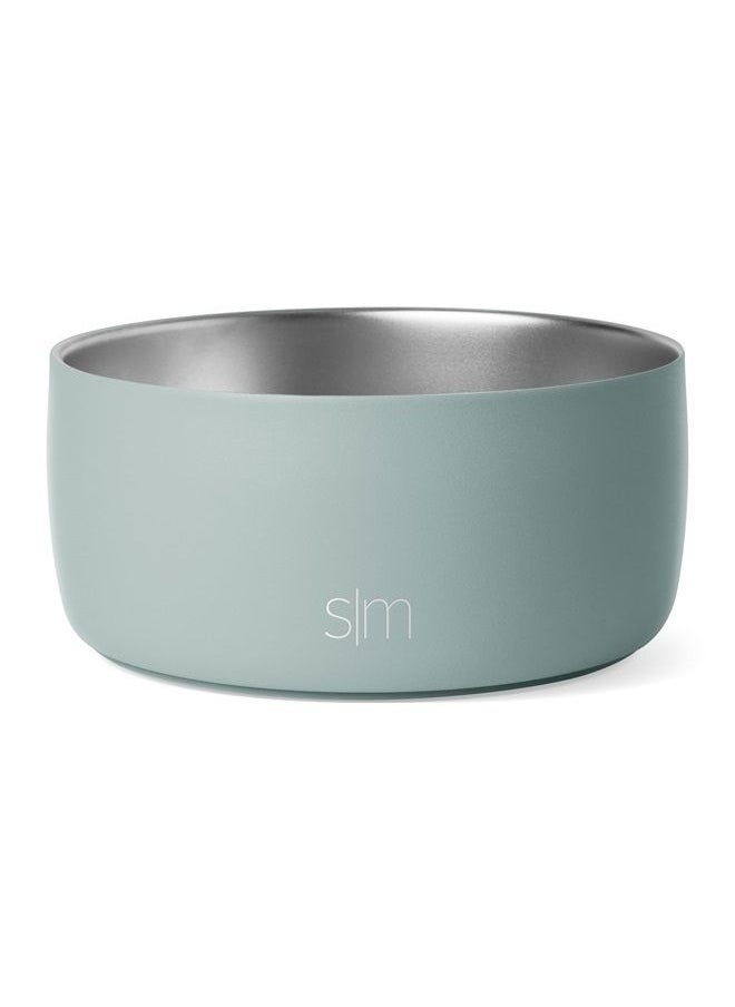 Simple Modern - Stainless Steel Pet Water Bowl for Dogs & Cats | Insulated Stainless Steel Food Bowls for Dog Cat | No Tip No Slip BPA Free | Bentley Collection | Medium (4 Cups) | Sea Glass Sage - Image 1