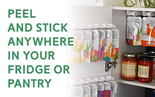 Storage Theory The Food Pouch Organizer Set - Hanger Style Peel-and-Stick Holder for Baby Food, Applesauce, Yogurt Pouches - Maximize Kitchen Storage, Pantry, and Refrigerator Space by Storage Theory - 6 Pack - Image 5