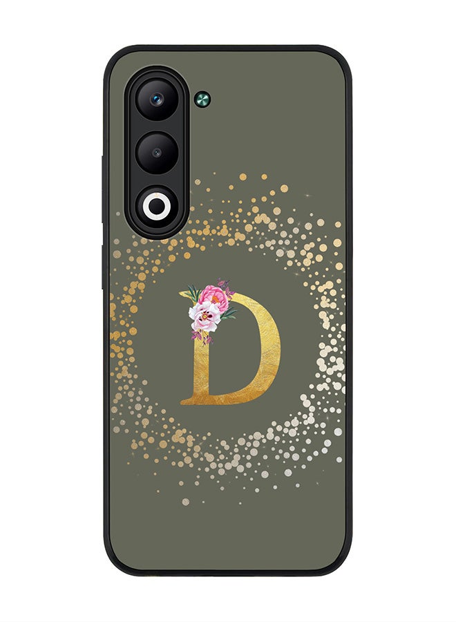 Stylizedd For Oppo A5 5G / A5 4G Case,Slim fit Camera Protection, Shockproof Thin Phone cover  - Custom Monogram Floral - D  (Olive Green ) - Image 1