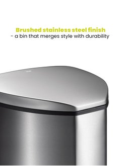 EKO GRACE SERIES | Brushed Stainless Steel Finish | Soft-Closing | Fingerprint-Resistant | Step Trash & Garbage Bin | Suitable For Homes, Bathrooms, Kitchens, Offices, & More | 15 Liters  - Image 4