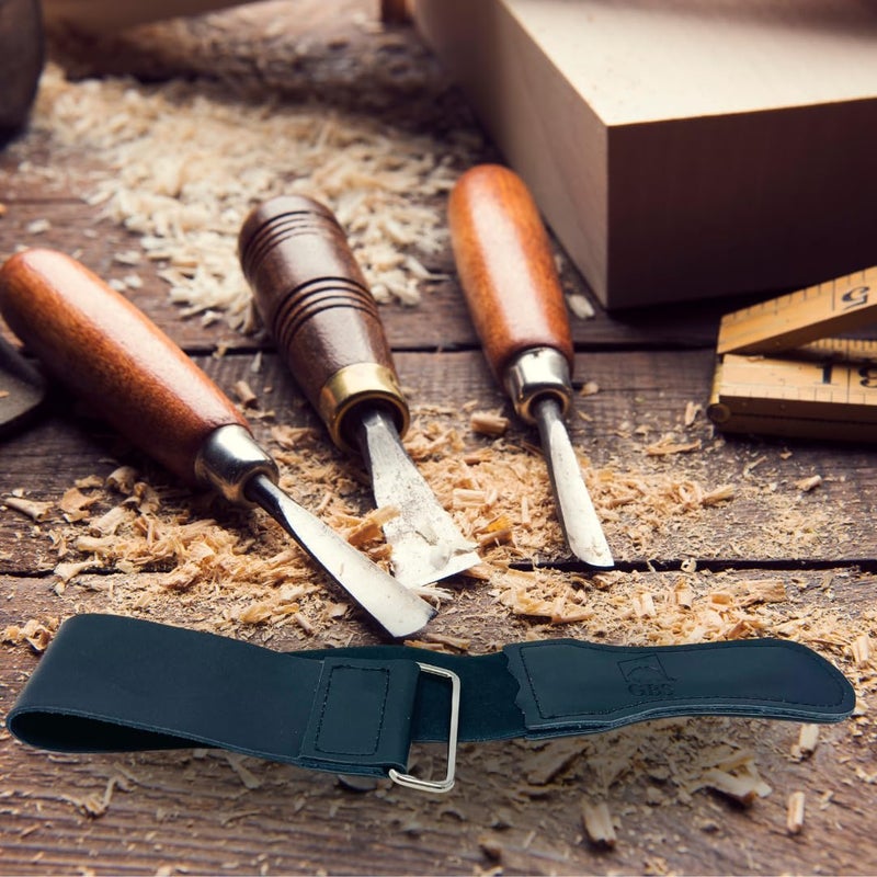 G.B.S Premium Leather Strop for Honing Sharpening Shaving Straight Razors, Kitchen Cutlery, Hunting Knife Edge Blade, Fish Knives (Black) - Image 4